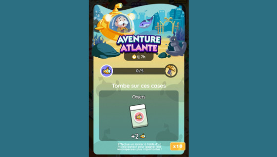 Aventure Atlante Monopoly GO, paliers, récompenses et durée pour l'événement d'août 2024