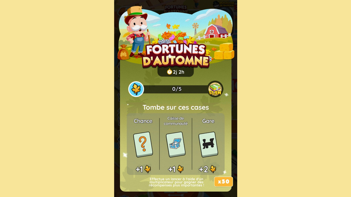 Fortunes d'automne Monopoly GO, paliers, récompenses et durée pour l'événement d'octobre 2024