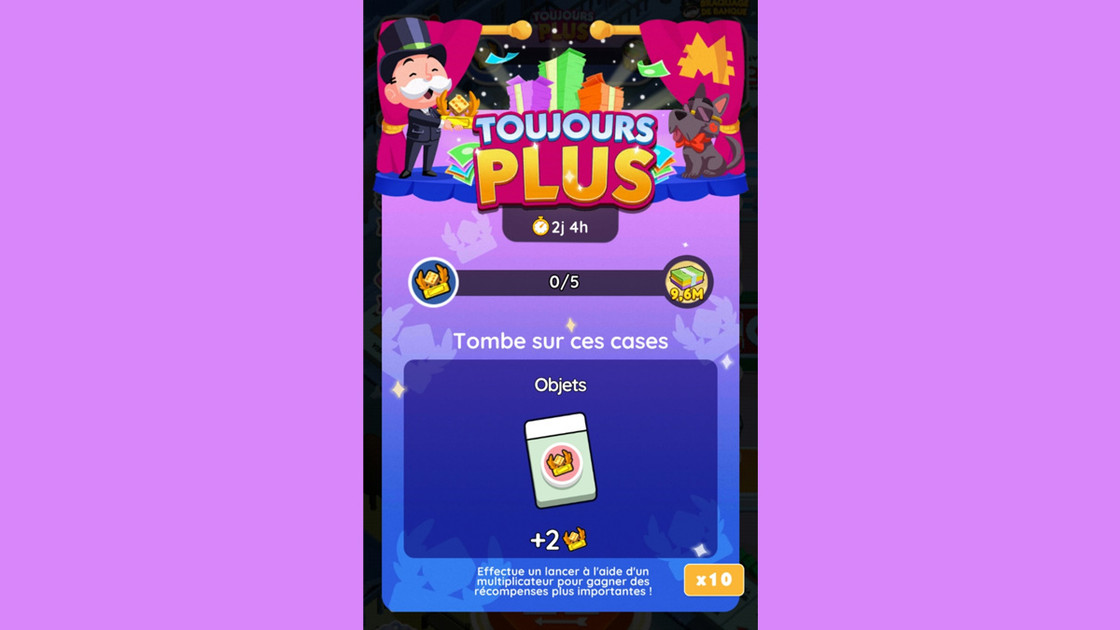 Toujours plus Monopoly GO, paliers, récompenses et durée pour l'événement de mai 2024