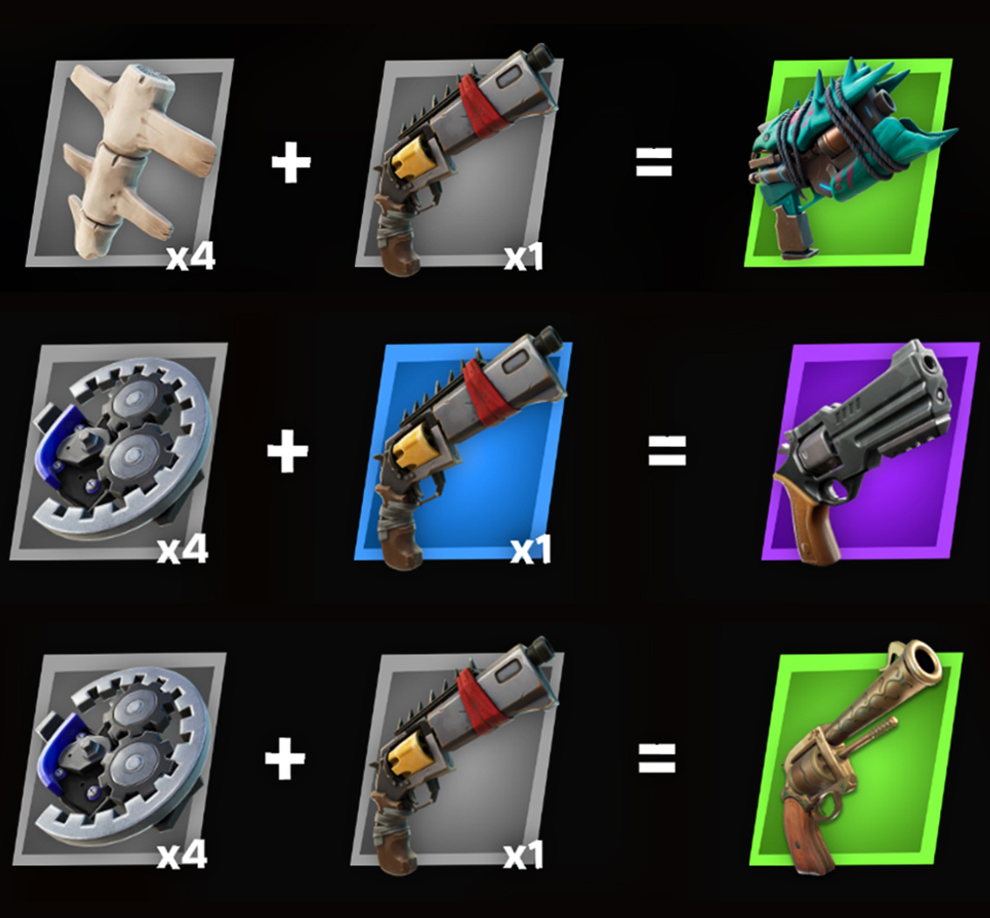 fortnite-pistolet-fabriquer-craft-recettes