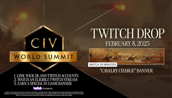 Twitch Drops Civilization VII : comment récupérer vos récompenses gratuites sur CIV 7 ?