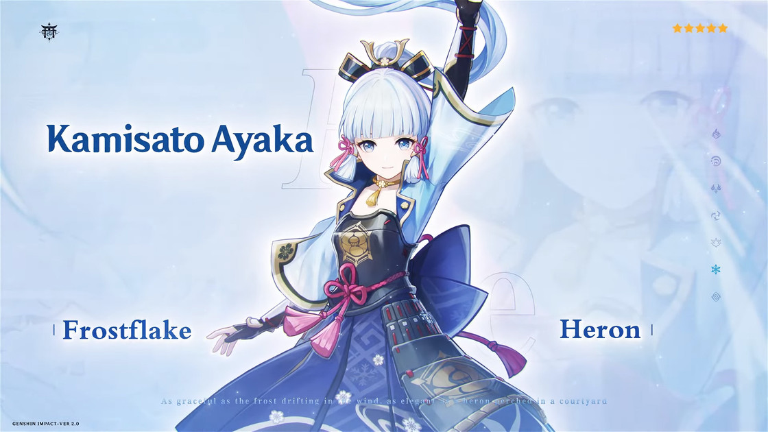 Bannière Ayaka 2.0 sur Genshin Impact, les persos ont leak