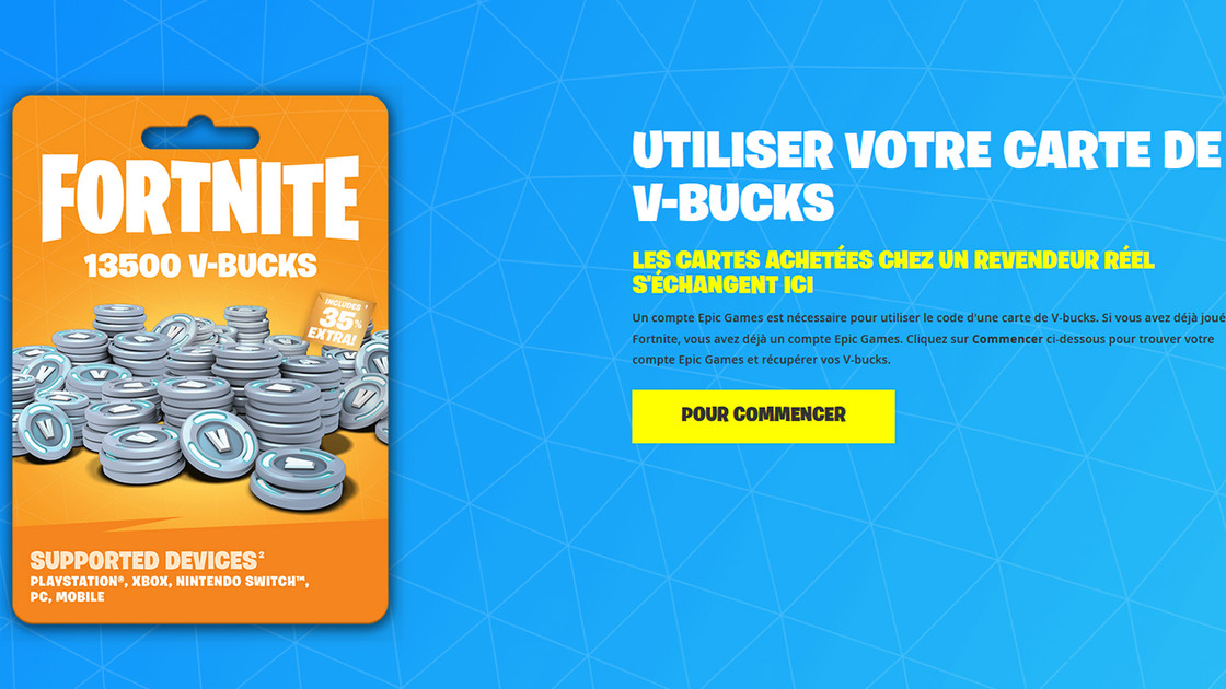 Carte V Bucks Fortnite, comment les utiliser ?