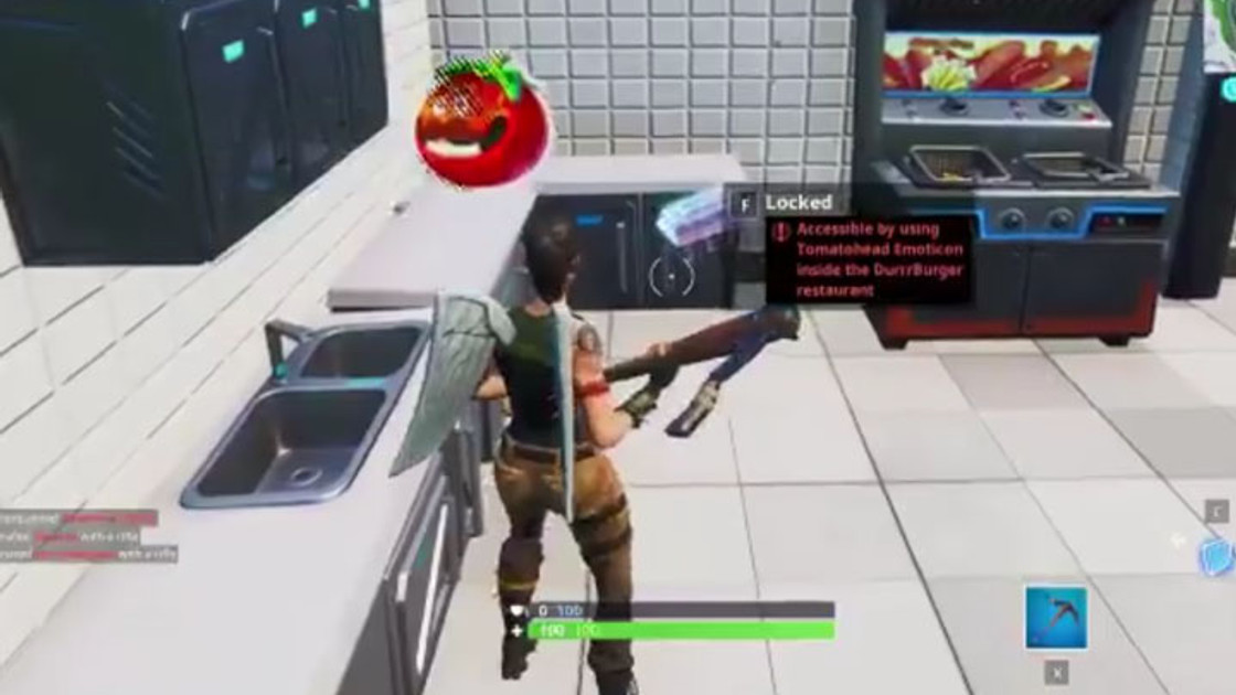 Fortnite : Puce 41 Décryptage, utiliser l'emote Tomato dans le restaurant DurrBurger, Défi