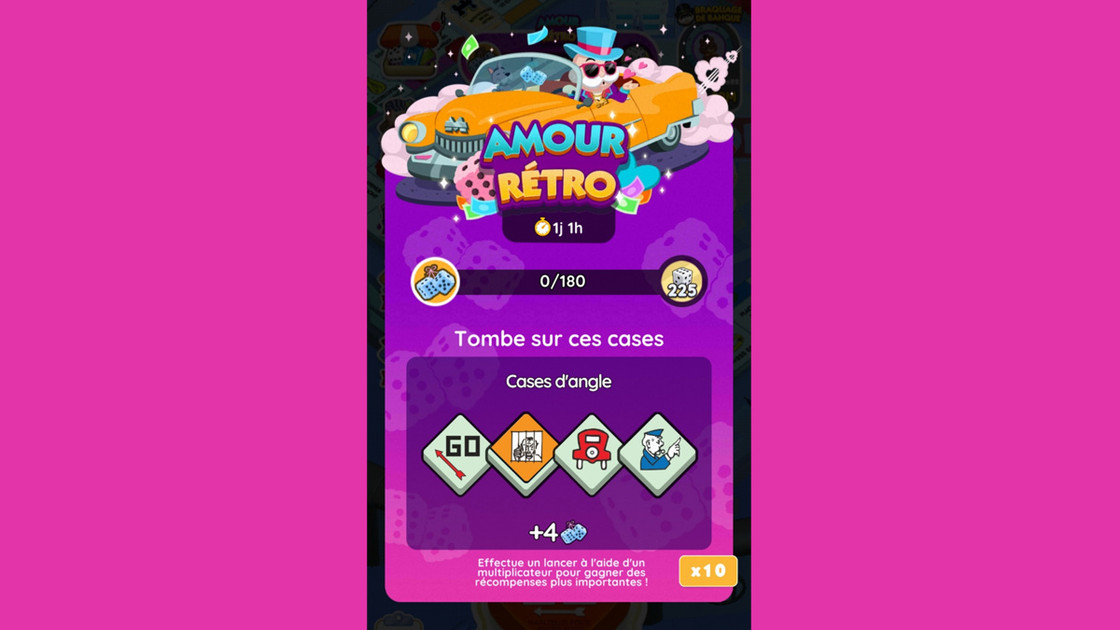 Amour rétro Monopoly GO, paliers, récompenses et durée pour l'événement de février 2024