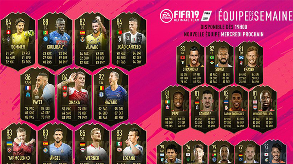 FIFA 19 : TOTW, l'équipe de la semaine 1 - FUT