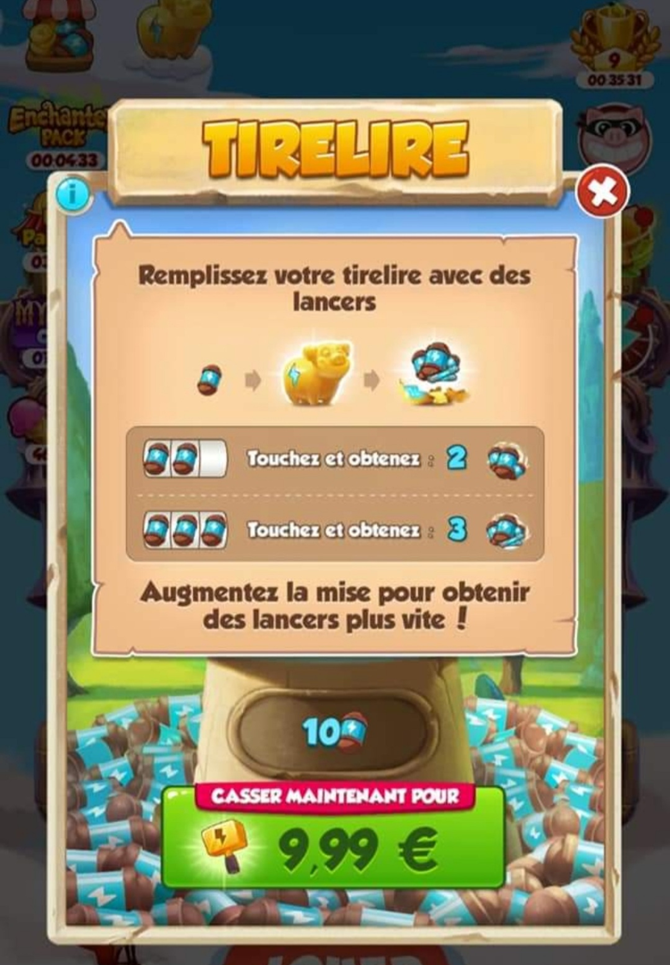 Fonctionnement tirelire coin master