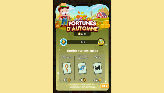 Fortunes d'automne Monopoly GO, paliers, récompenses et durée pour l'événement d'octobre 2024