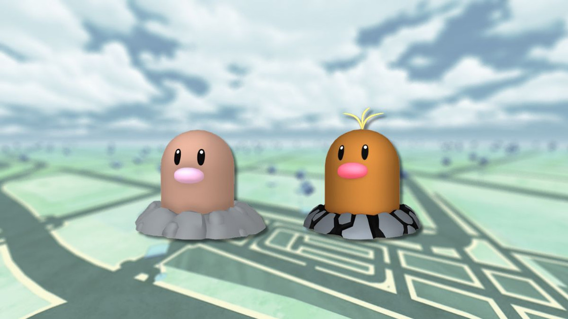 Taupiqueur (shiny) et Taupiqueur d'Alola dans les Heures de Pokémon Vedette sur Pokémon GO