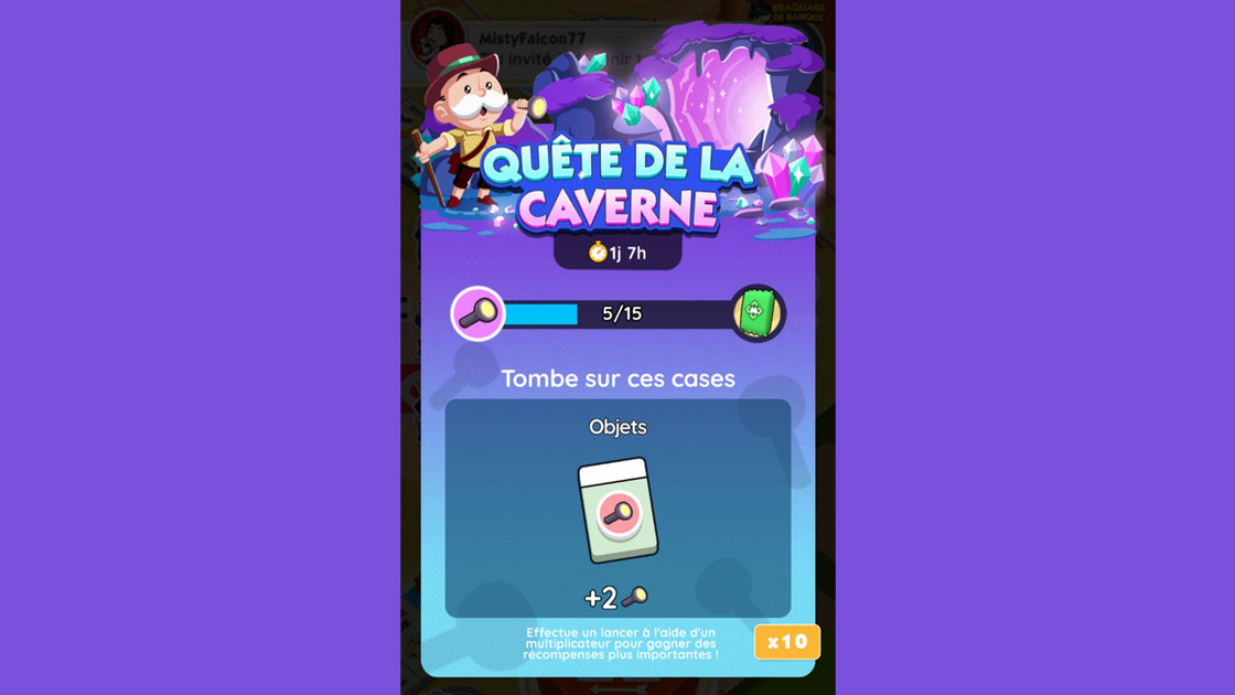 Quête de la caverne Monopoly GO, paliers, récompenses et durée pour l'événement d'octobre 2024