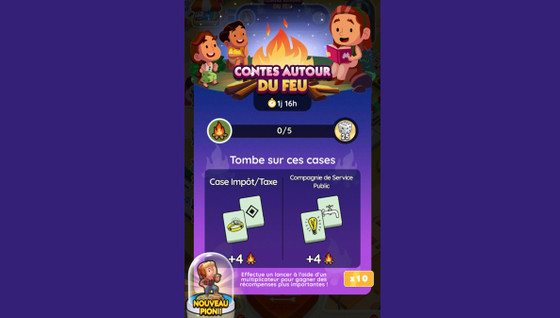 Contes autour du feu Monopoly GO, paliers, récompenses et durée pour l'événement de septembre 2024