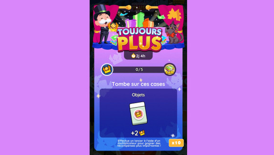 Toujours plus Monopoly GO, paliers, récompenses et durée pour l'événement de mai 2024