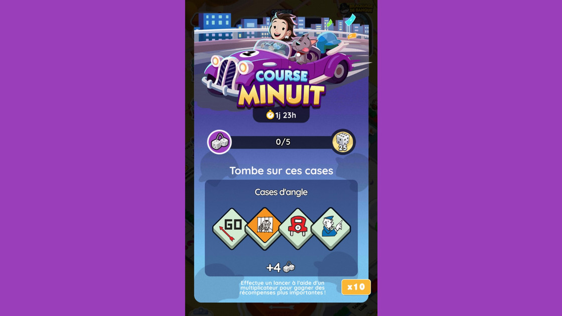 Course minuit Monopoly GO, paliers, récompenses et durée pour l'événement d'août 2024