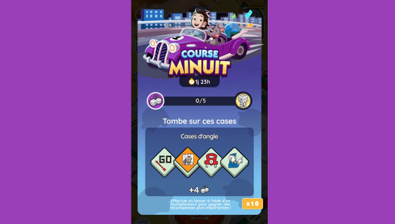 Course minuit Monopoly GO, paliers, récompenses et durée pour l'événement d'août 2024