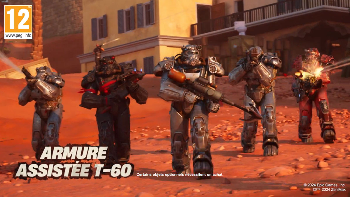 Fortnite : la collaboration avec Fallout dévoilée avec l'armure assistée T-60 de la Confrérie de l'Acier en tenue de jeu !