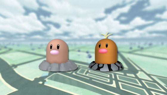 Taupiqueur (shiny) et Taupiqueur d'Alola dans les Heures de Pokémon Vedette sur Pokémon GO