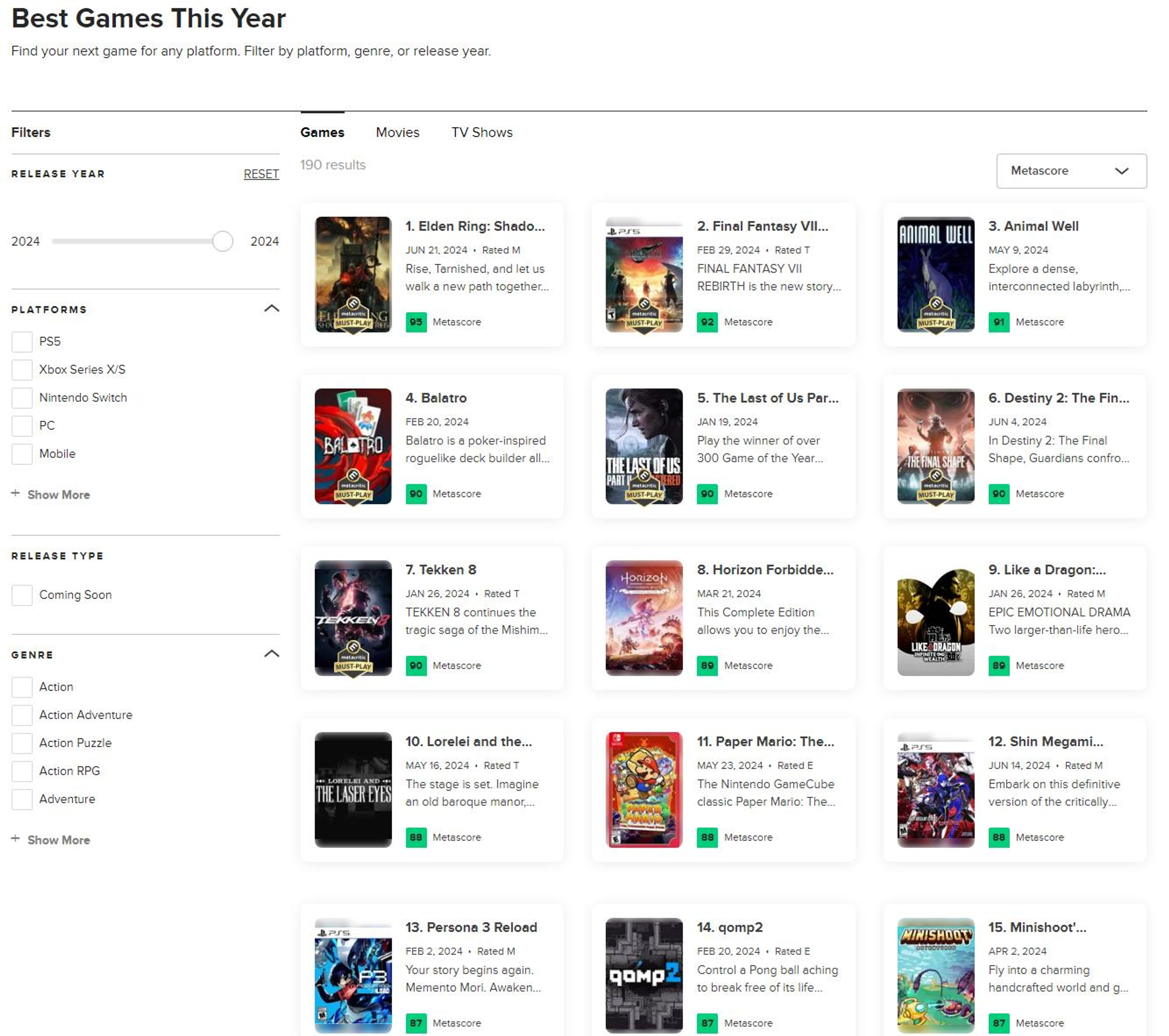 Shadow of the Erdtree, Elden Ring DLC is the highest rated game on