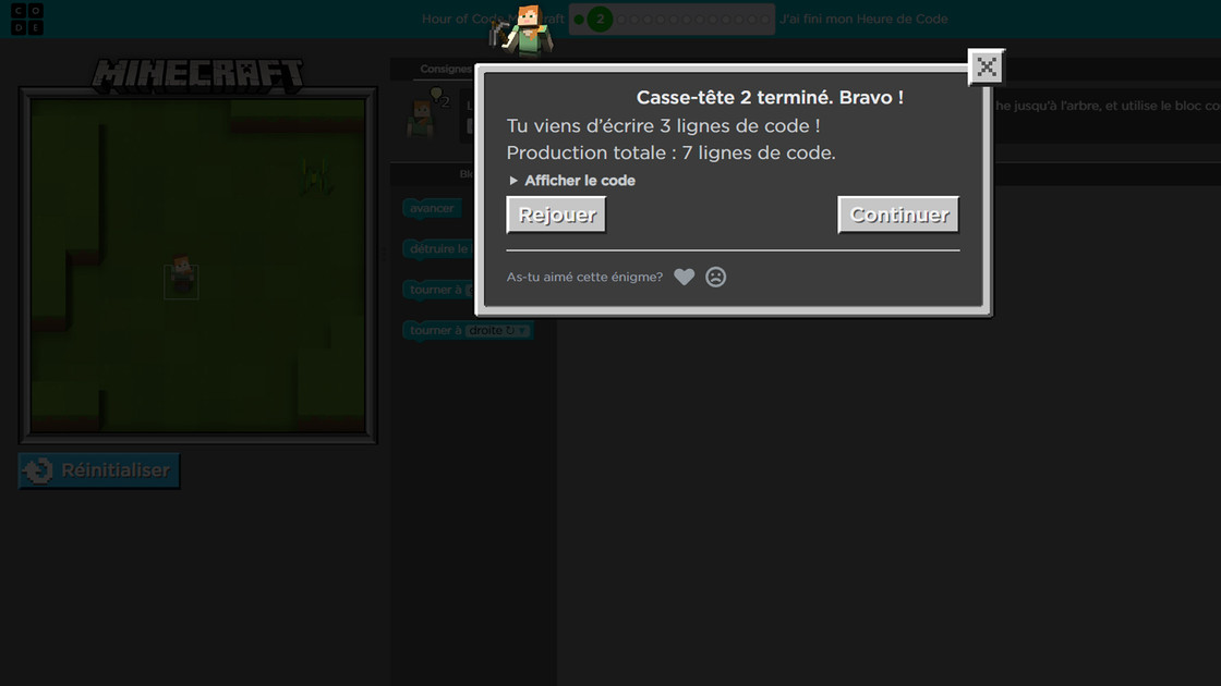 Heure de code Minecraft, comment jouer à Hour of Code ?