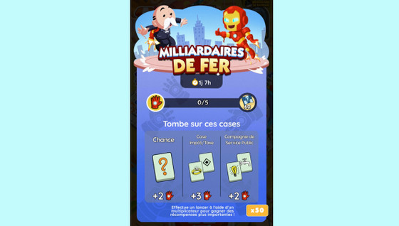 Milliardaires de fer Monopoly GO, paliers, récompenses et durée pour l'événement d'octobre 2024