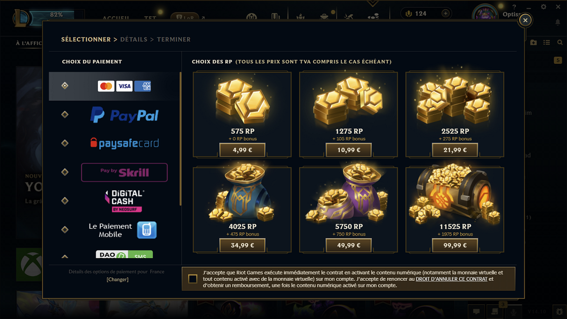 RP en Euro : combien valent 500 euros en Riot Points ? Conversion League of Legends