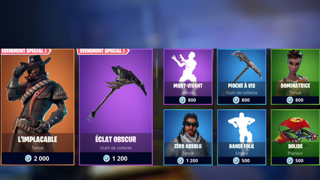 Boutique Fortnite 25 octobre