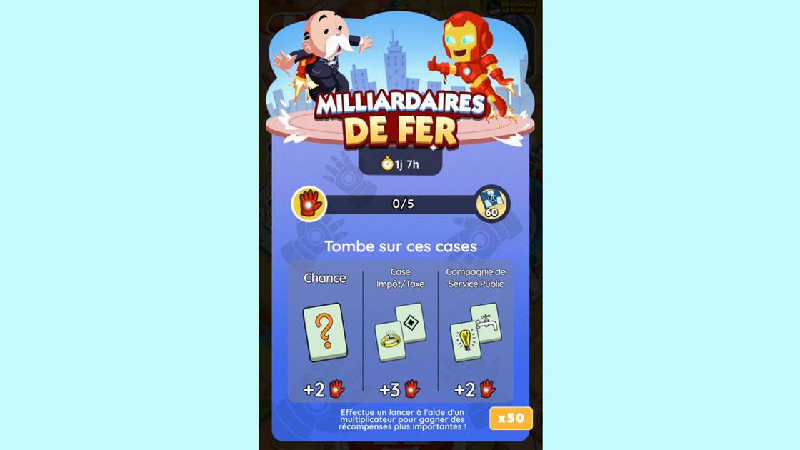 Milliardaires de fer Monopoly GO, paliers, récompenses et durée pour l'événement d'octobre 2024