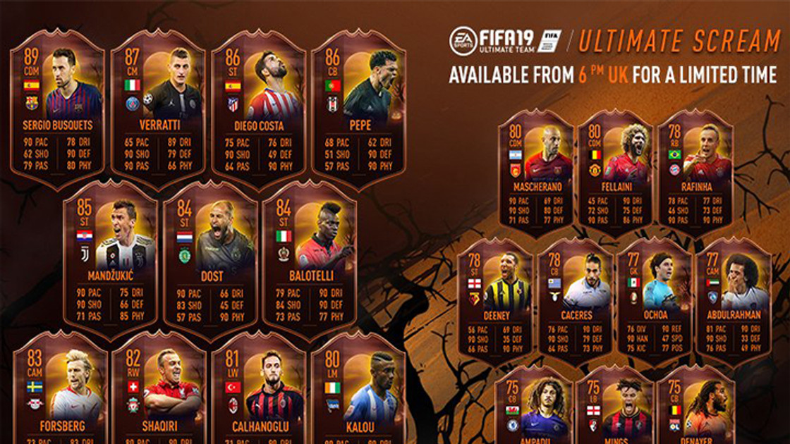 FIFA 19 : Les cartes Halloween Ultimate Scream - FUT