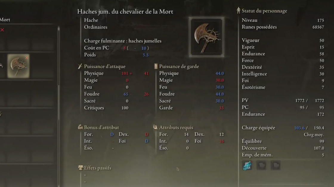 Haches jumelles du Chevalier de la mort Elden Ring, où la trouver ?