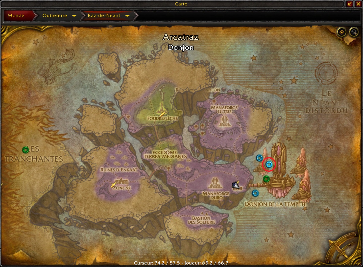 Arcatraz Entrée à Wow Tbc Où Est Le Donjon à World Of Warcraft Burning Crusade Classic