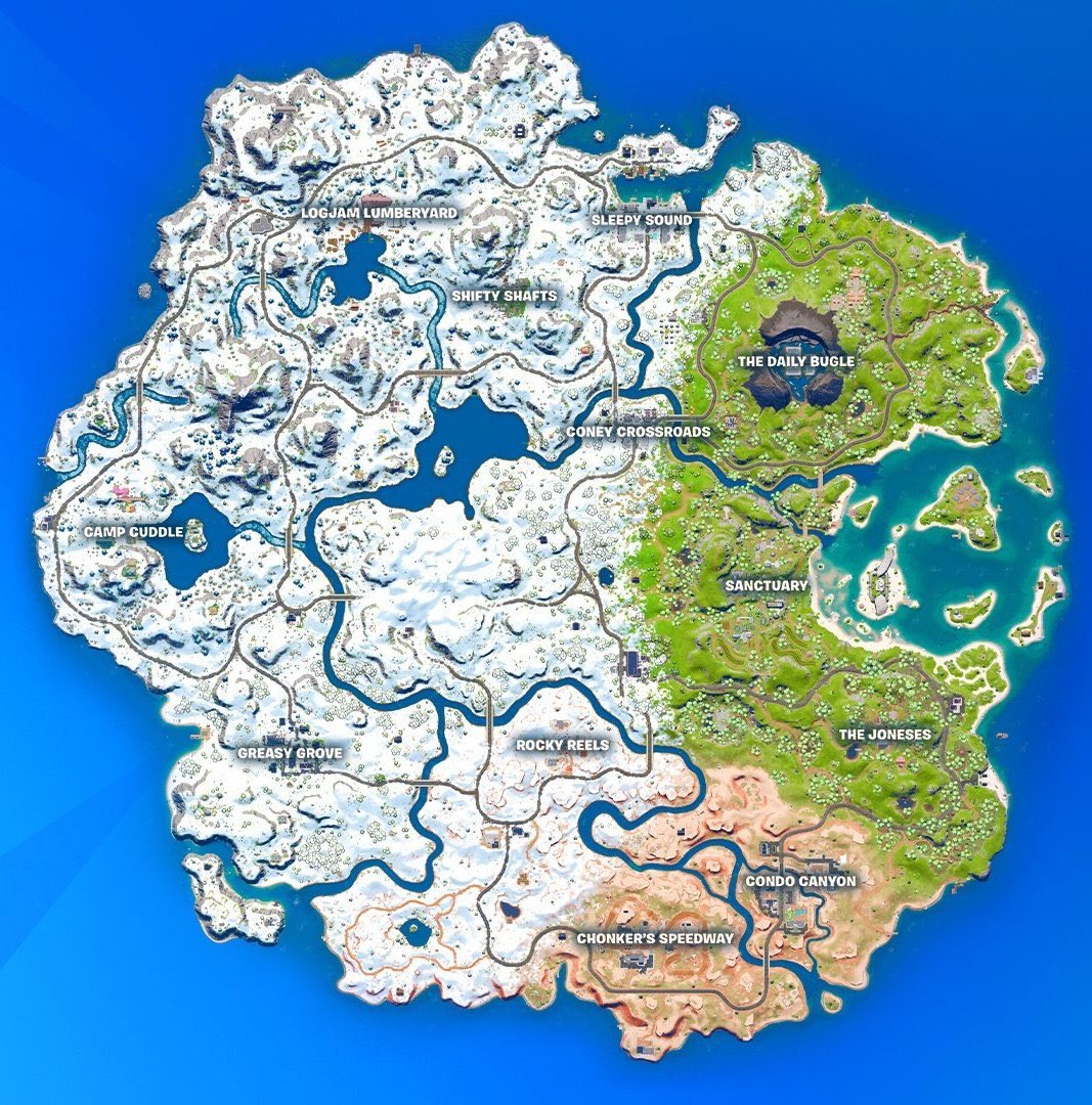 Map chapitre 3 Fortnite, nouvelle carte en saison 1 - Breakflip