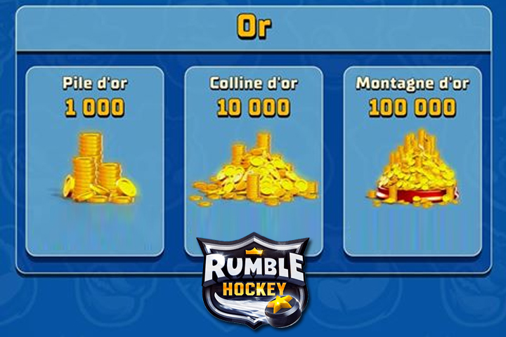 Rumble Hockey  Or, comment avoir des pièces rapidement et gratuitement