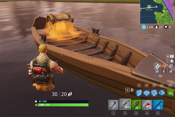 Fortnite fouiller entre trois bateaux